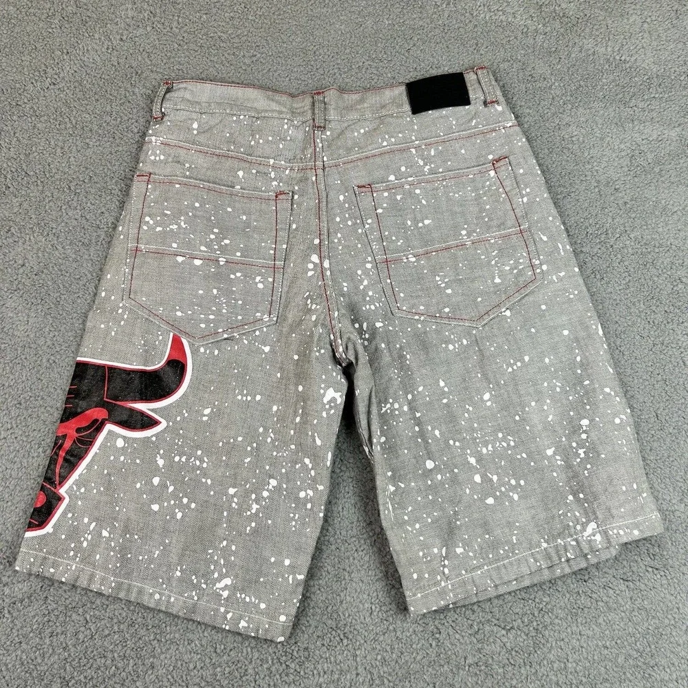Diamond‎ Stash Shorts Mens Size 36 Gray & White Paint Splatter Chicago Bulls
